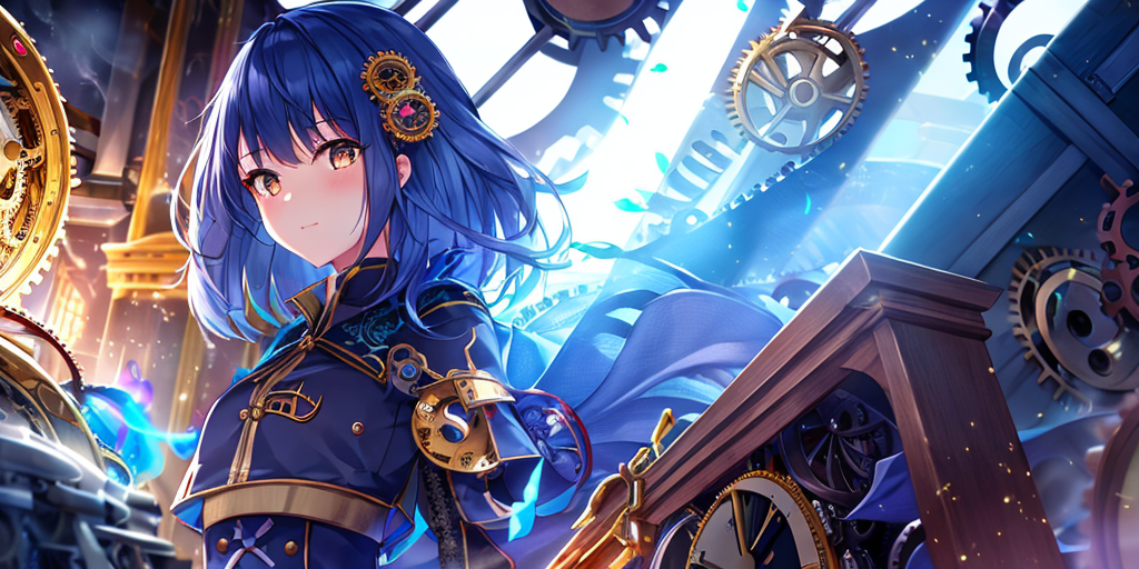 00243-3311980476-(Close-up_1.2), 1girl, solo, standing inside a fantasy clock tower, blue hair, white eyes, magician robes outfit, intricate back.png